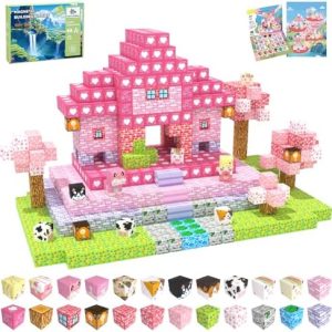Magnetic Blocks | 48PCS Magnetic Tiles for Kids | STEM Building Toys for 3+ Girls | Pink Forest | Educational Sensory Ga