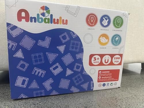 Magnetic Tiles 100PCS - STEM Educational Building Blocks for Kids Ages 3-9 | Magnet Construction Toys Gift for Toddlers