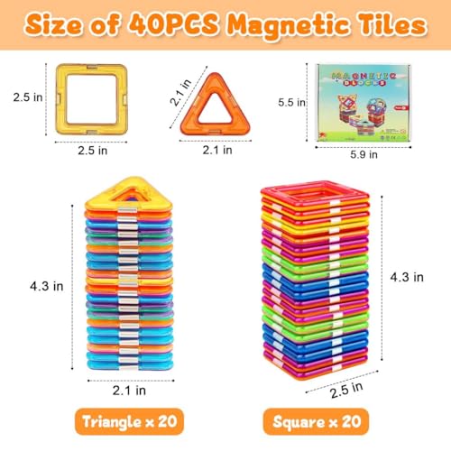 Magnetic Tiles Set for 3+ Year Old Boys & Girls | Educational STEM Building Blocks | Perfect Christmas & Birthday Gift |