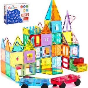 Magnetic Tiles 100PCS - STEM Educational Building Blocks for Kids Ages 3-9 | Magnet Construction Toys Gift for Toddlers
