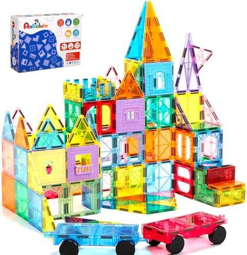 Magnetic Tiles 100PCS - STEM Educational Building Blocks for Kids Ages 3-9 | Magnet Construction Toys Gift for Toddlers