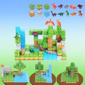 Magnetic Blocks Dinosaur 200PCS | Educational STEM Toys for Kids Ages 3-8 | Creative Building & Stacking Kit | Perfect B