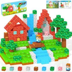 Magnetic Blocks for Kids – Montessori STEM Building Toys – Portable Travel Set for 3+ Year Old Boys & Girls – Creative G